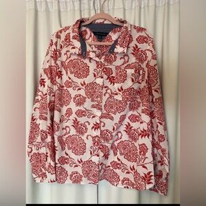 Tommy Hilfiger Red and White Floral Blouse